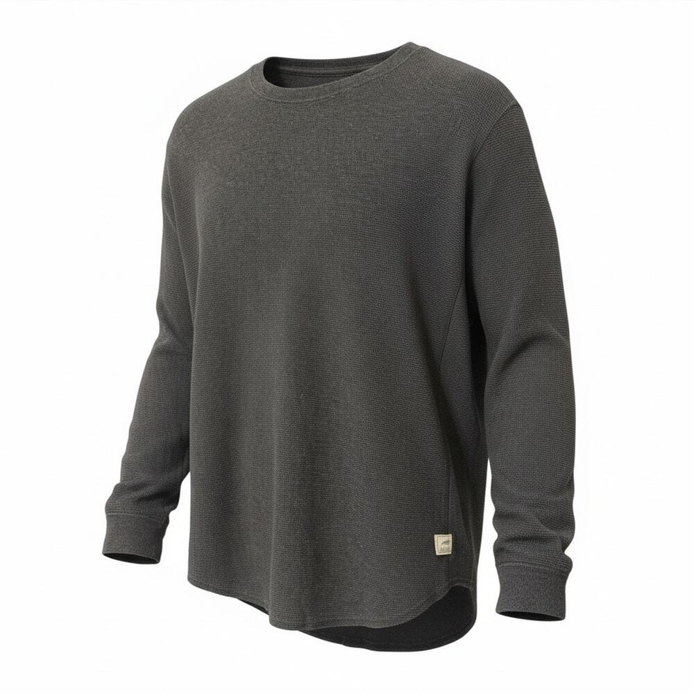 Eddie Bauer Waffle Knit Thermal Long Sleeve Shirt XL Gray Outdoor Casual